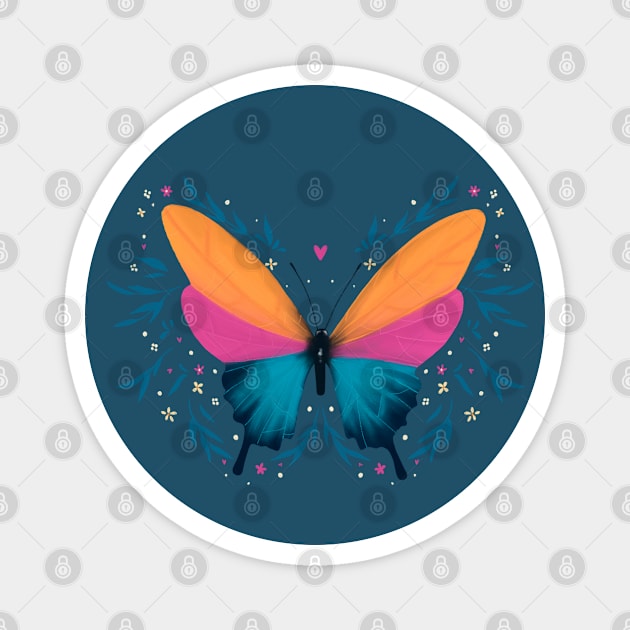 Floral Butterfly Magnet by TatianaGomes